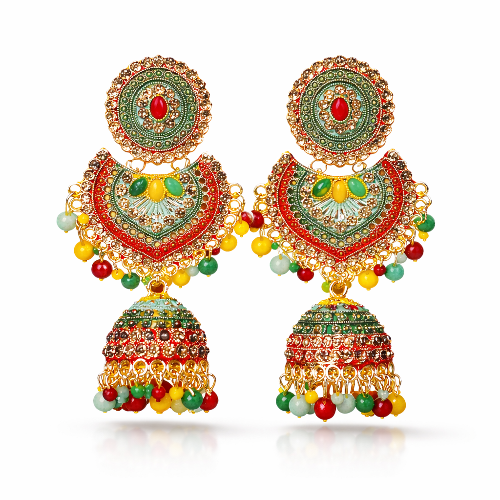 Royal Heritage Multicolor Jhumka Earrings