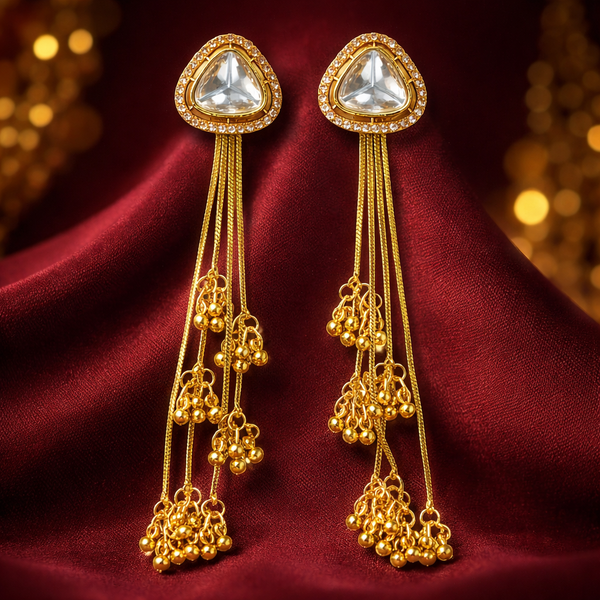 Royal Cascade Gold Tassel Earrings