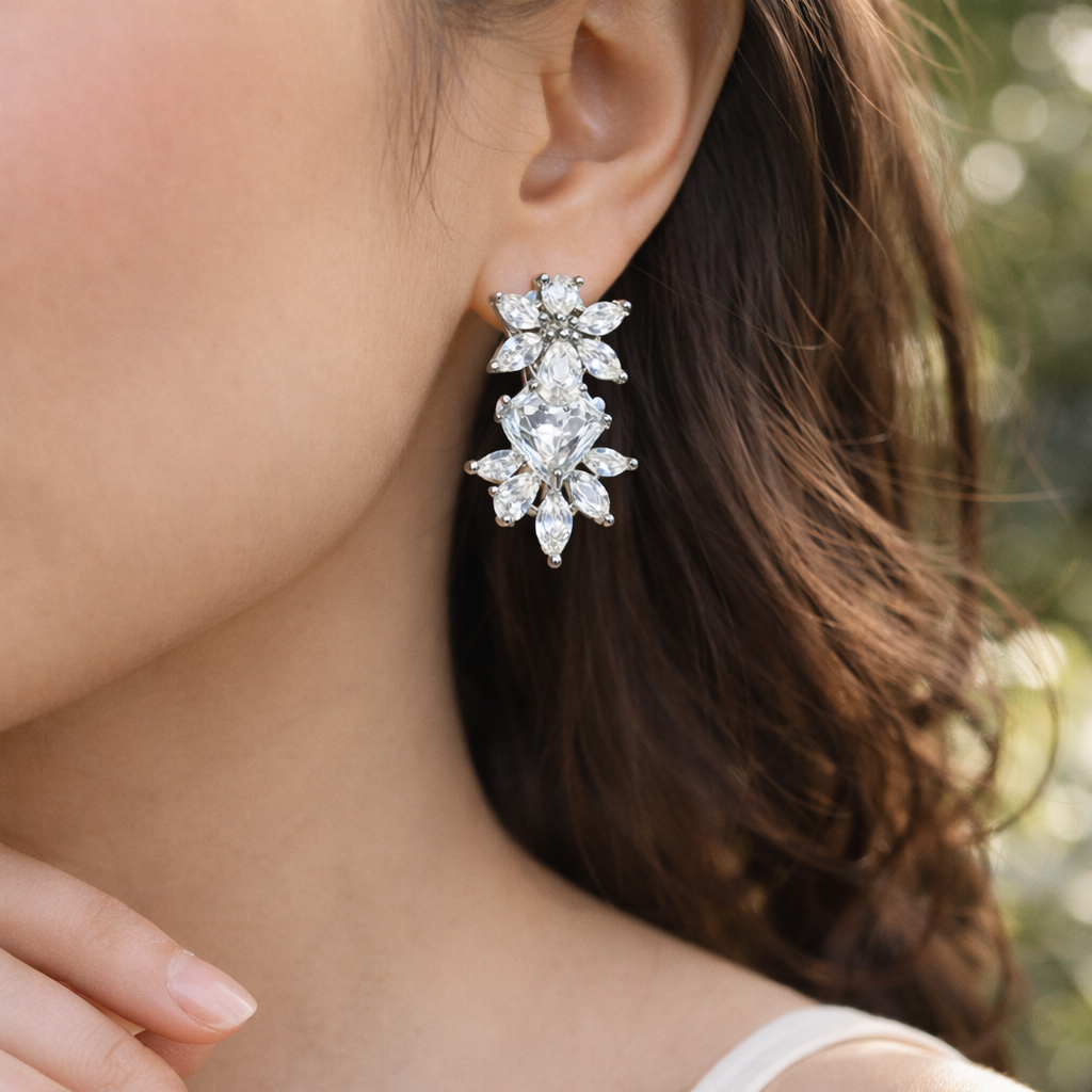 AD Luxury Crystal Earrings – Party & Occasion Wear