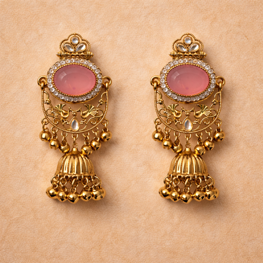 Zariona Royal Antique Jhumka Earrings