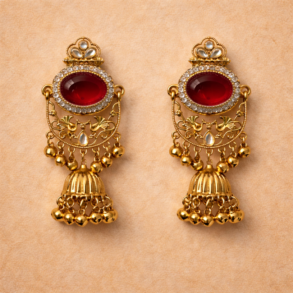 Zariona Royal Antique Jhumka Earrings