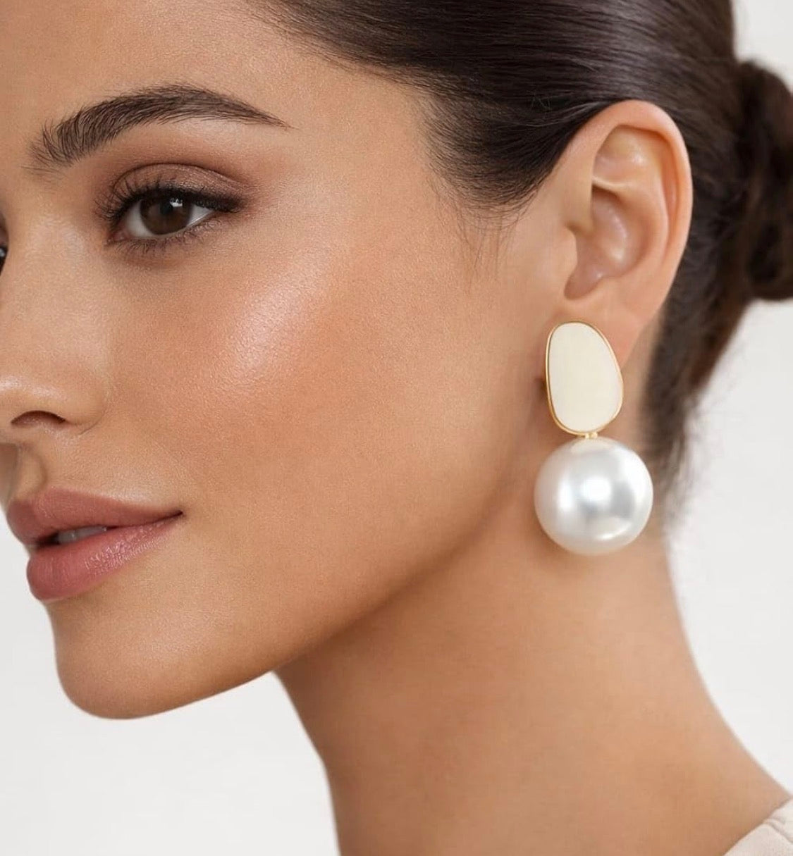 Elegant Pearl Drop Statement Earrings